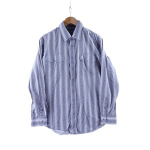 Panhandle Select Mens Large Grey Geometric Aztec Stripe Western Pearl Snap Shirt